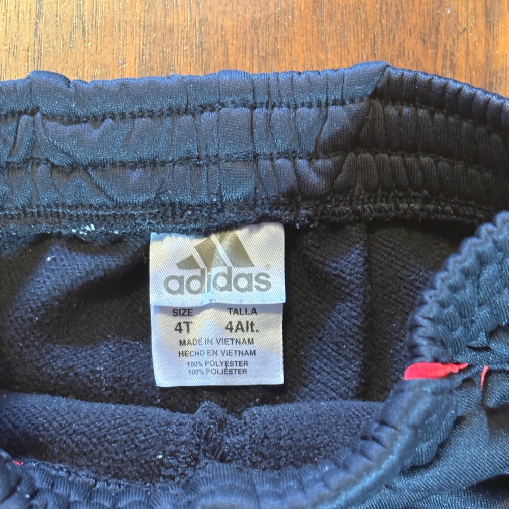 Adidas Kids Black and Red Track Pants - Picture 2 of 3